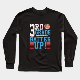 3rd Grade Back To School 3rd Grade Batter Up Baseball Long Sleeve T-Shirt